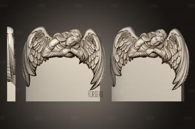 Памятник ангел обнимающий крыльями стеллу 3d stl модель для ЧПУ
