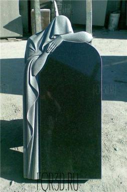 Памятник со скорбящей девушкой в плоском исполнении 3d stl модель для ЧПУ