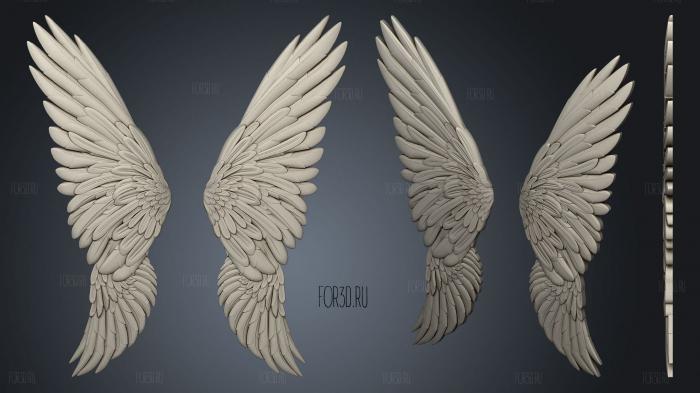 Wings made of stone stl model for CNC