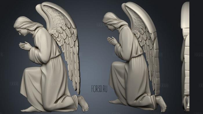 The bowed angel stl model for CNC