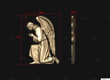 Преклоненный ангел 3d stl модель для ЧПУ
