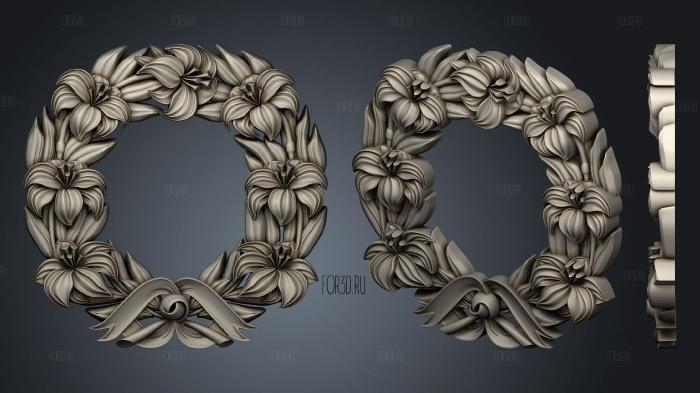 Wreath on the monument of lilies 3d stl модель для ЧПУ