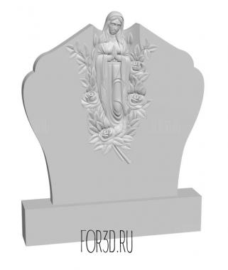 Памятник с ангелом и розами версия1 3d stl модель для ЧПУ