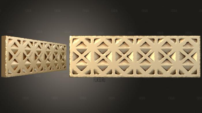Panel with simplified geometric squares 3d stl for CNC