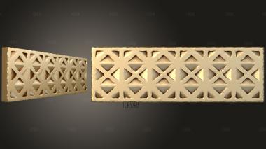 Panel with simplified geometric squares stl model for CNC