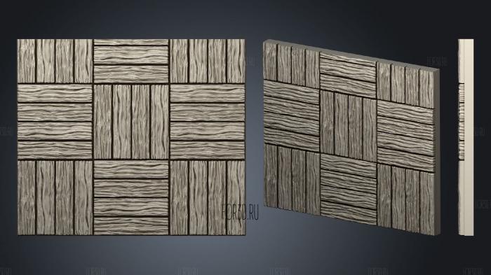 Wood floor.3x3.b.internal.ckit 3d stl for CNC