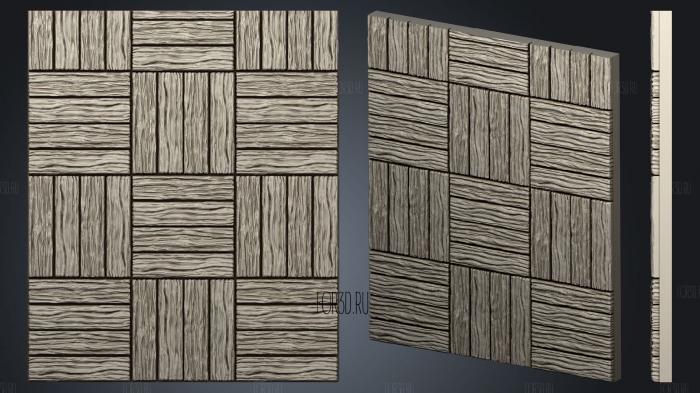 Wood floor.3x4.a.internal.ckit 3d stl for CNC