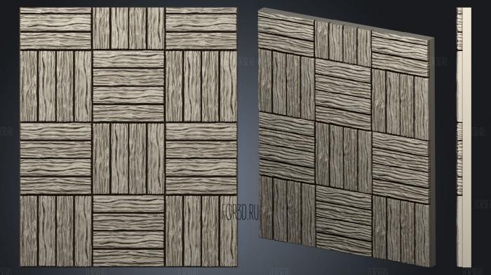 Wood floor.3x4.b.internal.ckit 3d stl for CNC