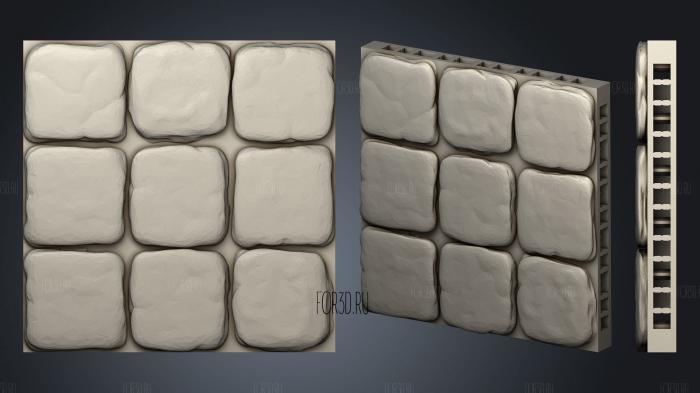 OFOL Stone Dungeon Tile 3x3 EA TRP 3d stl for CNC