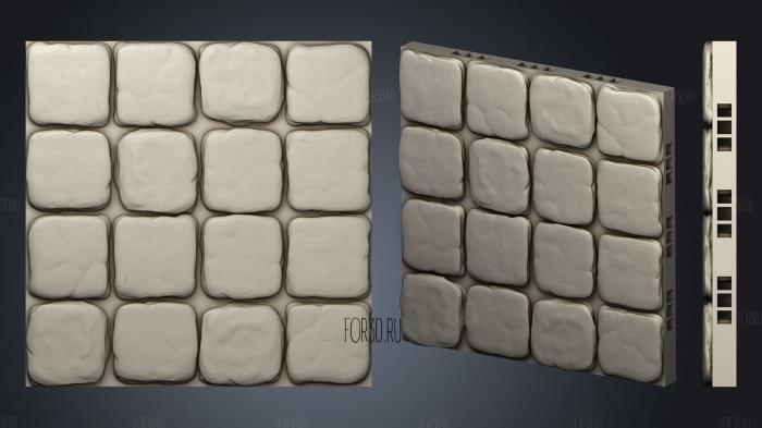 OFOL Stone Dungeon Tile 4x4 3d stl for CNC