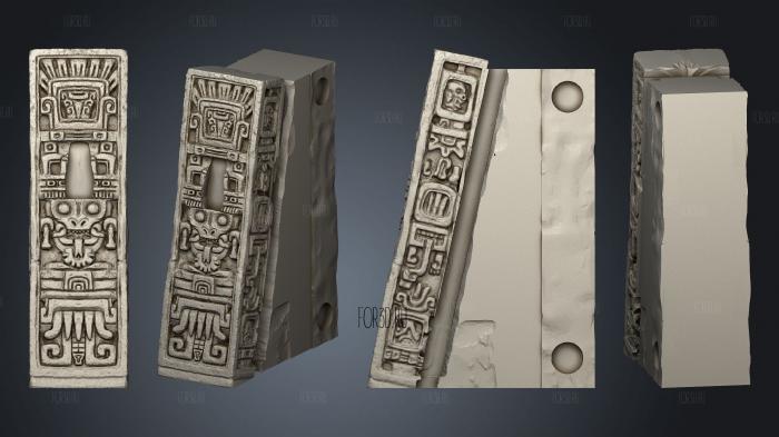Double Side Walls Tlachtli Decofront Ring Space 3d stl for CNC