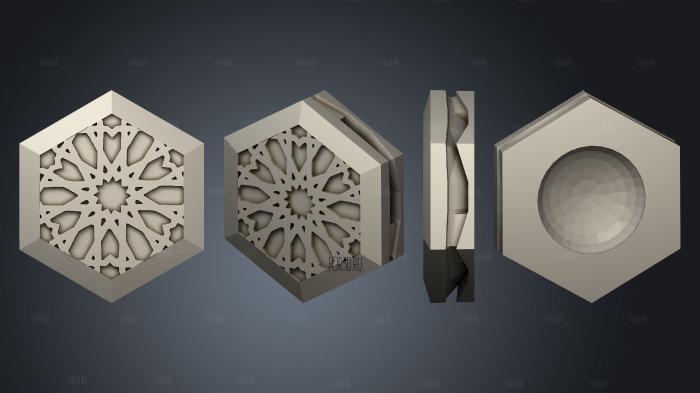 hexchess checkers4 3d stl for CNC