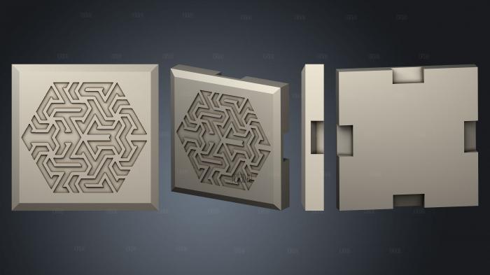 hexchess Pattern5 Square1 3d stl for CNC
