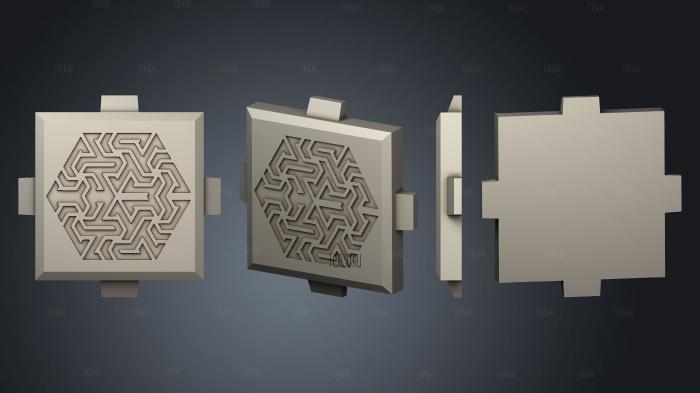 hexchess Pattern5 Square2 3d stl for CNC