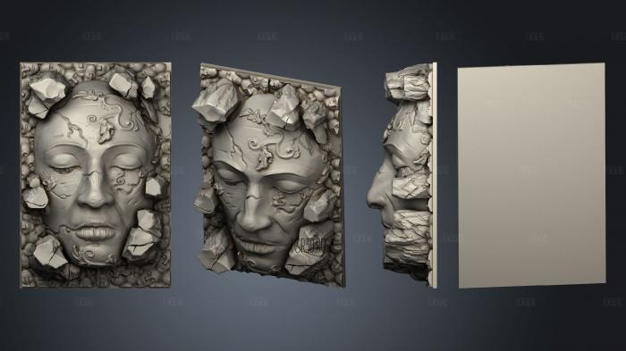 Kingdom Death Terrain V2 Giant Stone Face 1 3d stl for CNC