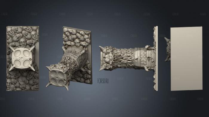 Местность Королевства Смерти V2 Каменная колонна 4 3d stl модель для ЧПУ