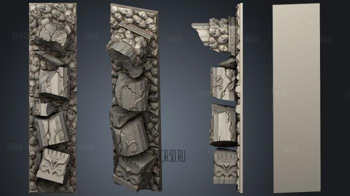 Kingdom Death Terrain V2 Toppled Pillar 2 3d stl for CNC