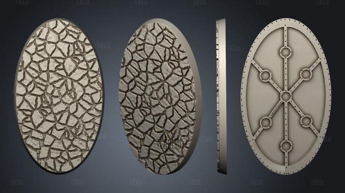 Where Legends Stand flagstone 90mm oval magnet 3d stl for CNC
