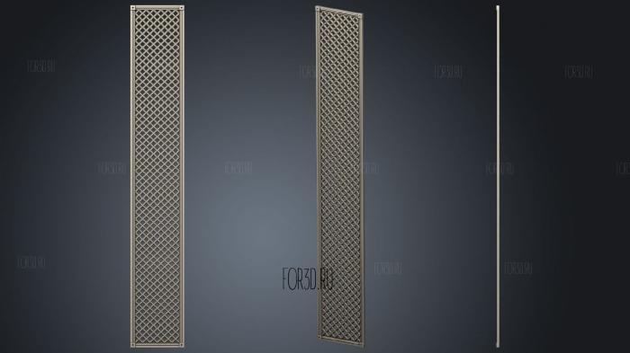 Vertical panel with grid 3d stl for CNC