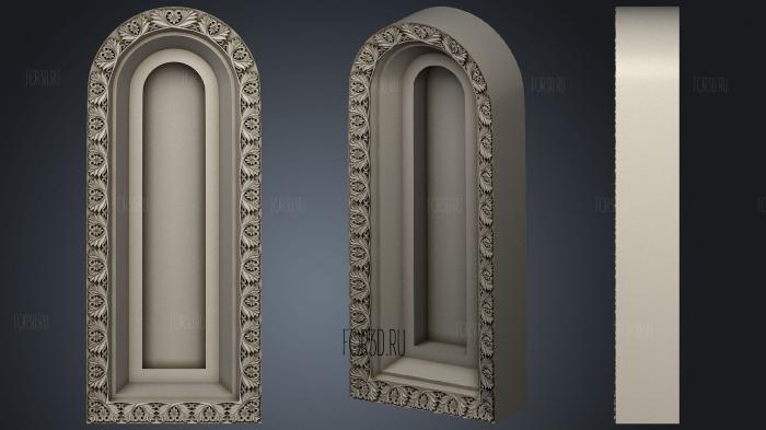 Carved arch with decoration 3d stl for CNC