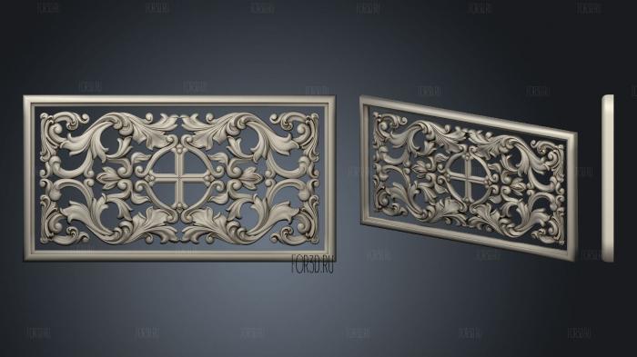Carved panel horizontal 3d stl for CNC
