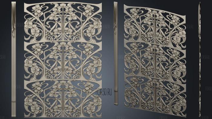 Art nouveau panel and pillar 3d stl for CNC