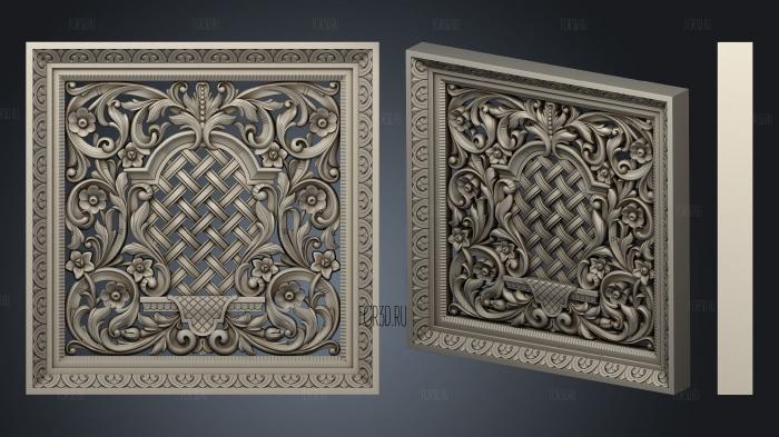 Carved church panel 3d stl for CNC