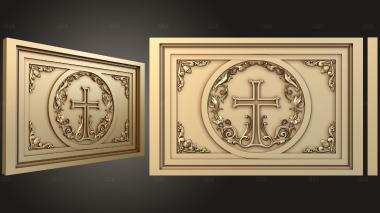 Панель на престол с крестом и декорами 3d stl модель для ЧПУ