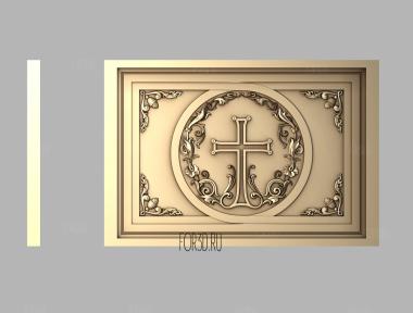 Панель на престол с крестом и декорами 3d stl модель для ЧПУ