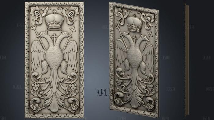 The panel is carved with a double-headed eagle 3d stl for CNC