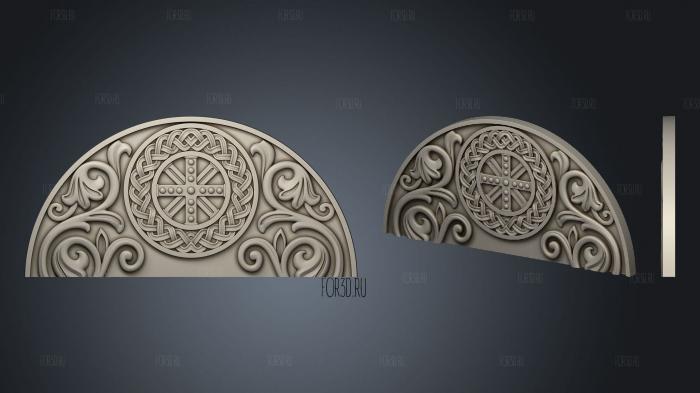 Panel carved with decoration 3d stl for CNC