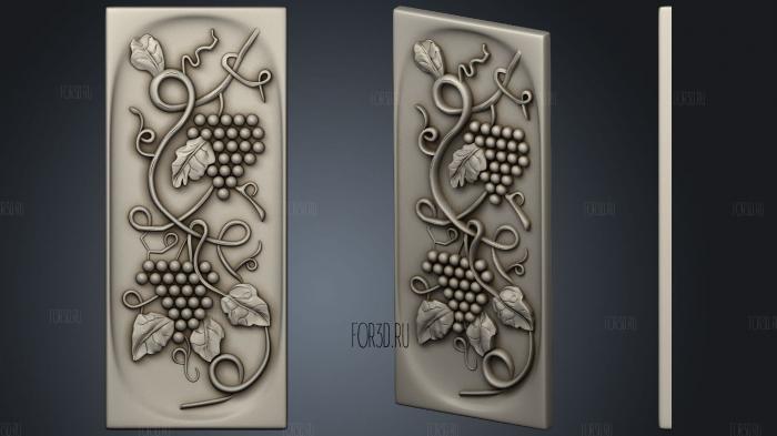 Carving with decorative grapes on the facade of the kitchen 3d stl for CNC