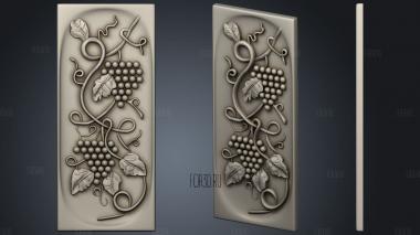 Carving with decorative grapes on the facade of the kitchen stl model for CNC