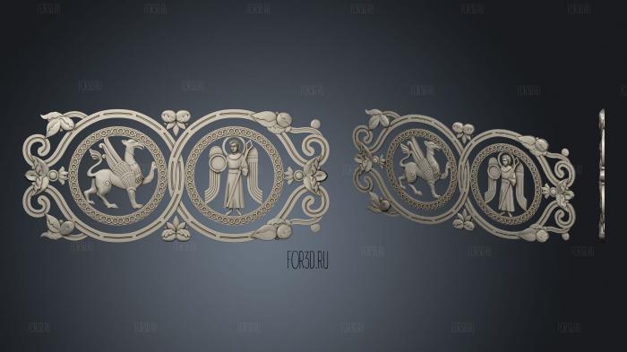 The decor is a Byzantine ornament 3d stl for CNC