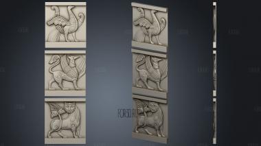 Carved animals in the Old Slavonic style stl model for CNC