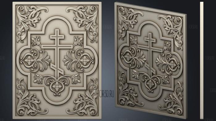 Openwork panel with a cross 3d stl for CNC