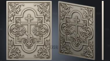 Openwork panel with a cross stl model for CNC