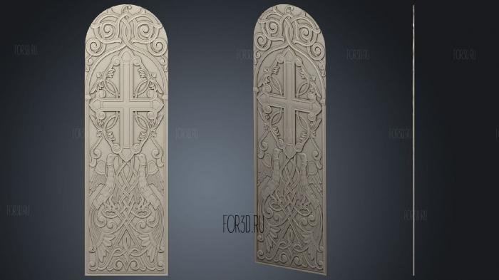 Church panel with birds 3d stl for CNC