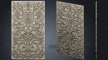 Vertical panel with decoration stl model for CNC