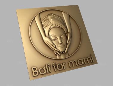 Панно лицо с руками Bali for mami 3d stl модель для ЧПУ