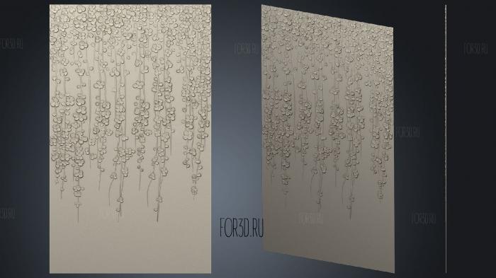 панно ниспадающие цветы 3d stl модель для ЧПУ