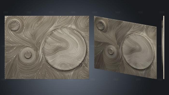 Panel with circles and lines on the wall version2 3d stl for CNC