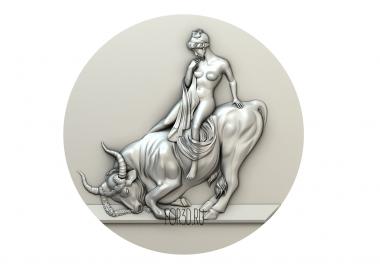Европа. Богиня на быке 3d stl модель для ЧПУ
