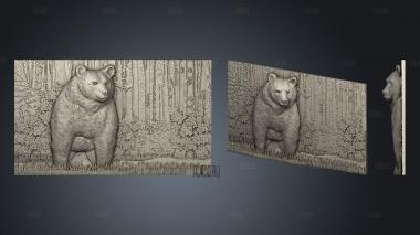 Медвель в лесу 3d stl модель для ЧПУ