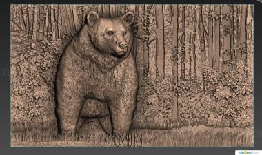 Медвель в лесу 3d stl модель для ЧПУ