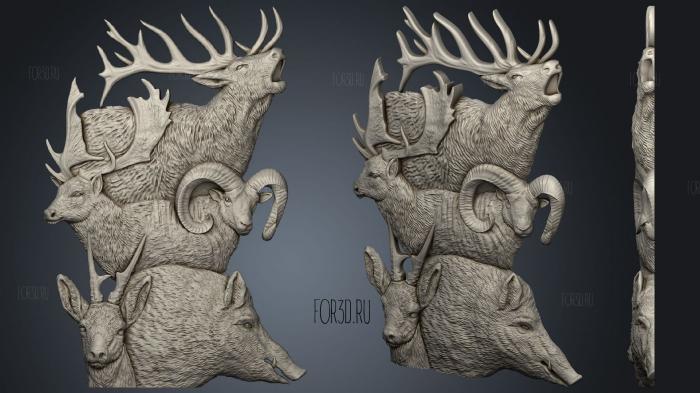 Олень Лось Кабан 3d stl модель для ЧПУ