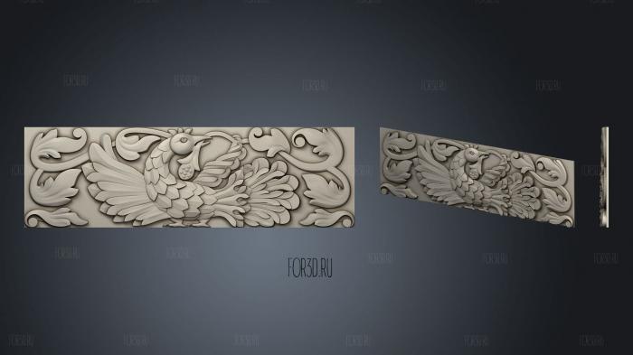 Карниз с жар птицей 3d stl модель для ЧПУ