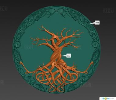 Дерево иггдрассиль 3d stl модель для ЧПУ