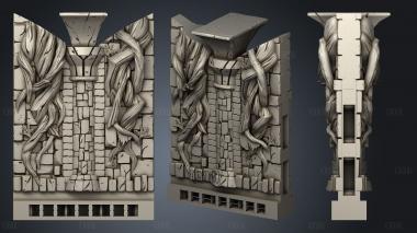 Wizard Tower Wall Column stl model for CNC