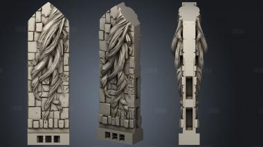 Wizard Tower Wall Half stl model for CNC